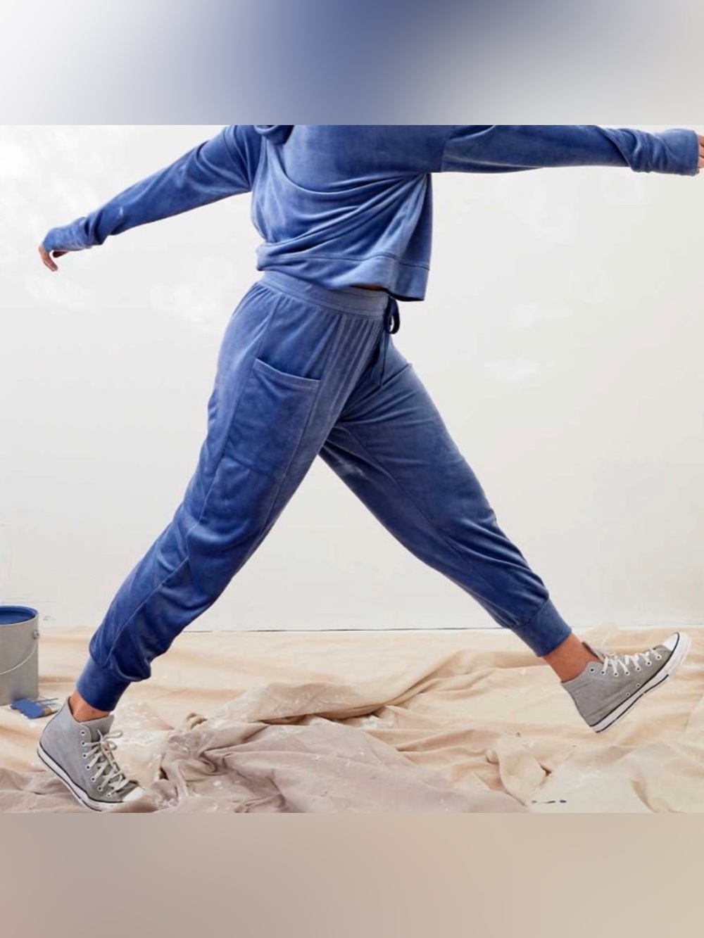 Aerie Offline Blue Velour Jogger Pants
